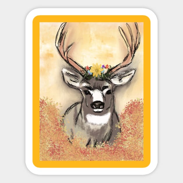 Folksy buck Sticker by zwaite3g